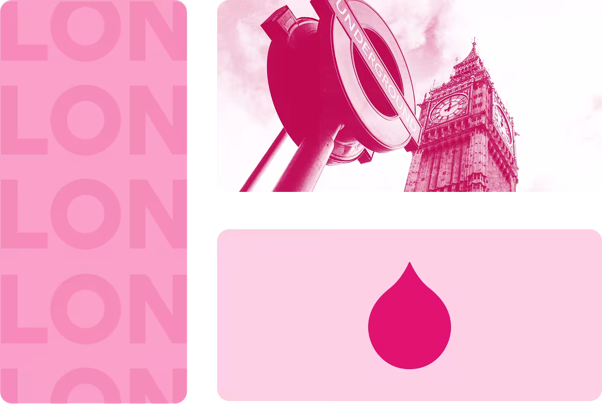 pink tinted london landmarks