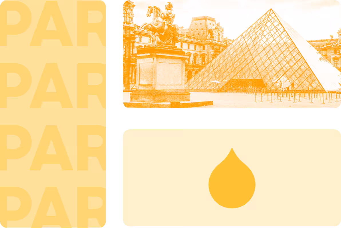 yellow tinted louvre pyramid